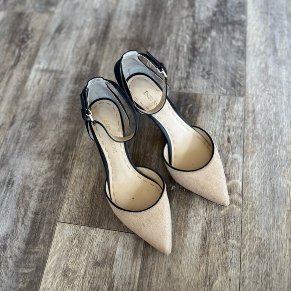 Enzo Angiolini Crystani Genuine Calf Hair Ankle Strap Pumps - Picture 7 of 8